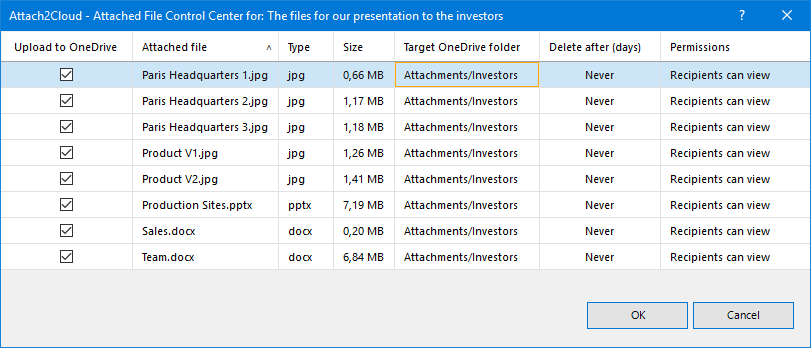 Your attached JPG files are now set to be uploaded to the Attachments/Picture OneDrive folder