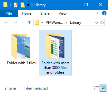 Now, let's try with a large folder containing more than 3000 files and folders.