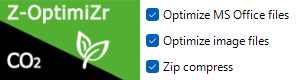 Attach2Cloud green IT optimization and compression panel