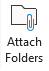 The Attach2Cloud Attach Folders button in the MS Outlook email form Message ribbon allows to secure and attach folders to MS Outlook emails