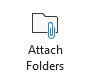 The Attach2Cloud ribbon buttons in the Microsoft Outlook message windows (in edit mode) - The Attach Folders button