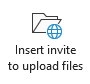 The Attach2Cloud ribbon buttons in the Microsoft Outlook message windows (in edit mode) - The Insert invite to upload files button