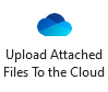 The Attach2Cloud ribbon buttons in the Microsoft Outlook message windows (in edit mode) - The Upload Attached Files to the Cloud button